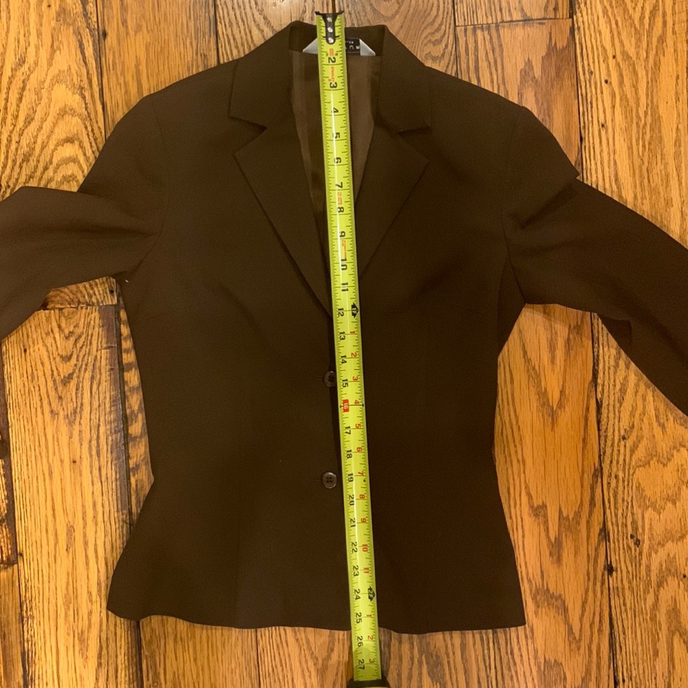 TRINA TURK WOMENS SIZE 6 BROWN TWO BUTTON BLAZER - Picture 7 of 10